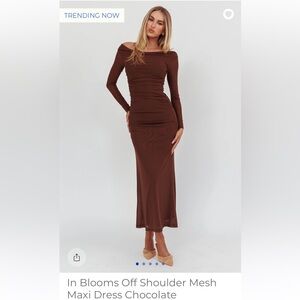 In Blooms Shoulder Mesh Maxi Dress